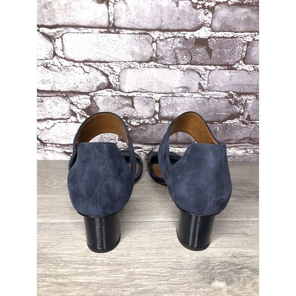 Aquatalia Blue Suede Leather Ankle Strap Heel Sandals Women’s Sz 11M US/42EU - Picture 4 of 16